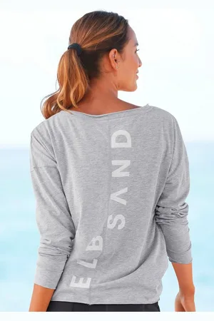 ELBSAND Langarmshirt Eltje mit Logodruck hinten, Longsleeve aus Baumwoll-Mix
