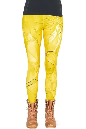 cosey Leggings Bunte Motiv Leggings (Einheitsgröße XS-L) Blattgold - Verkäufer: PhoneNatic
