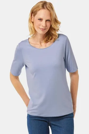 GOLDNER T-Shirt Kombistarkes Halbarmshirt mit tonaler Zierkante - Verkäufer:
