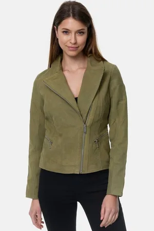 Tazzio Lederjacke F500 Damen Leder Jacke im Biker Look mit Zipper-Details & Reverskragen - Verkäufer: