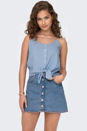 ONLY Trägertop ONLLECEY SL KNOT SINGLET NOOS WVN mit geknotetem Detail