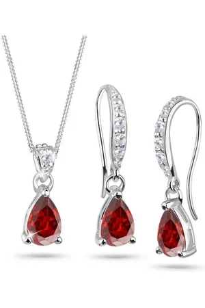 Elli Schmuckset Ohrhänger und Anhänger mit Zirkonia 925 Sterling Silber, Tropfen - Verkäufer: JULIE & GRACE GmbH
