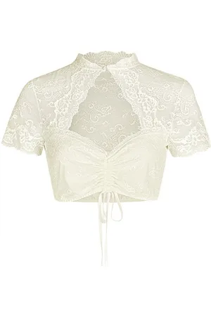 Nina Von C. Dirndlbluse Spitzen Bluse 