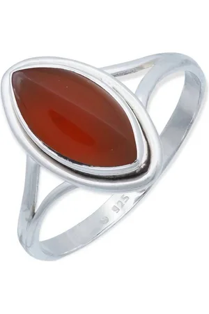 mantraroma Silberring SARALA Ellipse aus 925 Silber mit Karneol (Ring mit Schmuckbeutel), Damenring aus 925er Silber - Verkäufer: