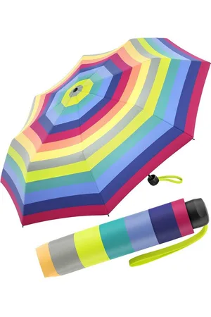 Benetton Taschenregenschirm Super Mini - Multistripe lime punch, die Trendfarben in bunter Mischung - Verkäufer: RS-Versand