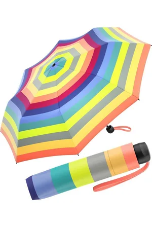 Benetton Taschenregenschirm Super Mini - Multistripe fresh salmon, die Trendfarben in bunter Mischung - Verkäufer: RS-Versand