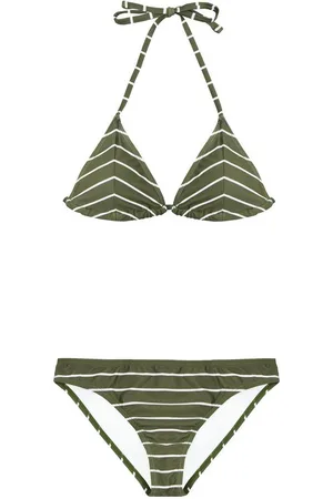 AvaMia Triangel-Bikini Damen Bikini Set Triangel Streifen Khaki Weiss Braun (Bikinitop und Bikinihose) Damen Bikini Set Bikinitop und Bikinihose Low - Verkäufer: PEROYORK