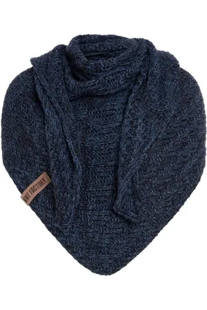 Knit Factory Schal Sally Dreiecksschals 220x85 cm Glatt Dunkelblau, (1-St), Schal Strickschal Umhängetuch Tuch Strickware - Verkäufer: Bettklusiv GmbH