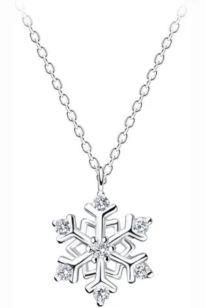 ALEXANDER YORK Kette mit Anhänger SCHNEEFLOCKE, 2-tlg. (Kette mit Anhänger), 925 Sterling Silber - Verkäufer: