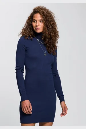 AJC Strickkleid Minilänge, klassischer Stil, aus Viskosemischung, Langarm