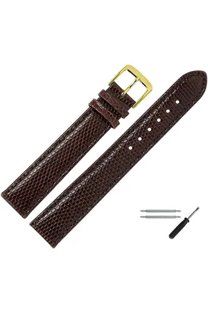 MARBURGER Uhrenarmband 20mm Leder XL Extra Lang Eidechse Schuppung - Verkäufer: