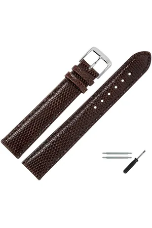 MARBURGER Uhrenarmband 20mm Leder XL Extra Lang Eidechse Schuppung - Verkäufer: