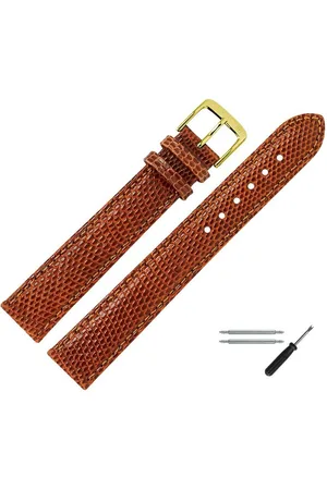 MARBURGER Uhrenarmband 12mm Leder XL Extra Lang Eidechse Schuppung - Verkäufer:
