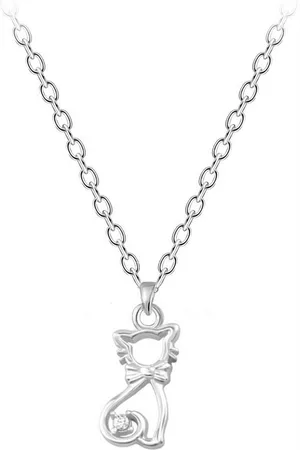 ALEXANDER YORK Kette mit Anhänger KATZE cut-out Design mit Zirkonia, 2-tlg., 925 Sterling Silber - Verkäufer:
