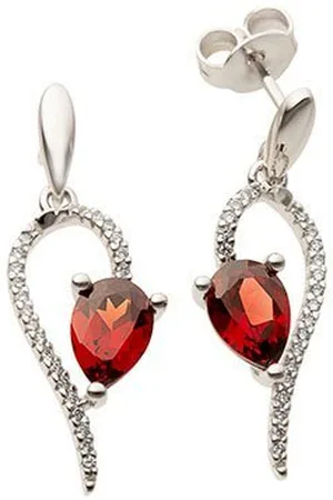 Firetti Paar Ohrstecker Schmuck Geschenk Gold 333 Ohrschmuck Farbstein Edelstein, mit Granat oder Peridot - mit Brillant