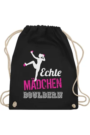 Shirtracer Turnbeutel Echte Mädchen bouldern fuchsia/weiß, Kinder Sport Kleidung - Verkäufer:
