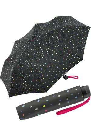 Benetton Taschenregenschirm Super Mini - Dots black, ein bunter Konfettiregen - Verkäufer: RS-Versand