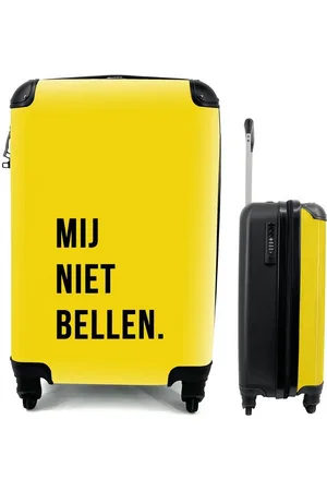 MuchoWow Handgepäckkoffer Zitate - Sprichwörter - Ruf mich nicht an. - Gelb - Schwarz, 4 Rollen, Reisetasche mit rollen, Handgepäck für Ferien, Trolley, Reisekoffer - Verkäufer: GmbH
