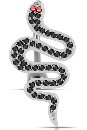 Firetti Bauchnabelpiercing Schmuck Geschenk Piercing Silber 925 Körperschmuck SNAKE Schlange, mit Zirkonia (synth)