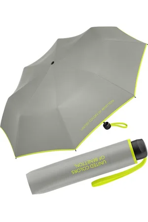 Benetton Taschenregenschirm Super Mini HW 2022 - forest fog, leuchtende Modefarben mit kontrastreichem Saum - Verkäufer: RS-Versand