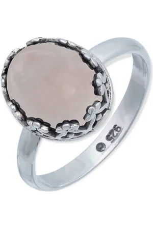 mantraroma Silberring NAPULO aus 925 Silber mit Rosenquarz (Ring mit Schmuckbeutel), Damenring aus 925er Silber - Verkäufer: