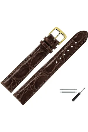 MARBURGER Uhrenarmband 18mm Leder XL Extra Lang Kroko Schuppung - Verkäufer: