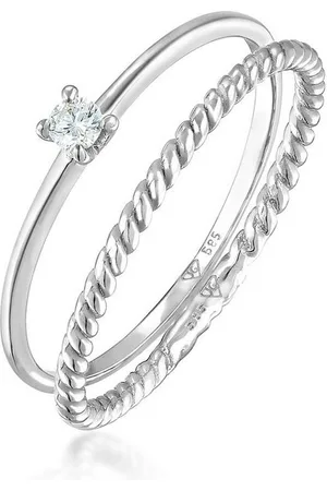 Elli DIAMONDS Diamantring Diamant (0.06 ct) Solitär Bandring 585 Weißgold, Diamant - Verkäufer: JULIE & GRACE GmbH