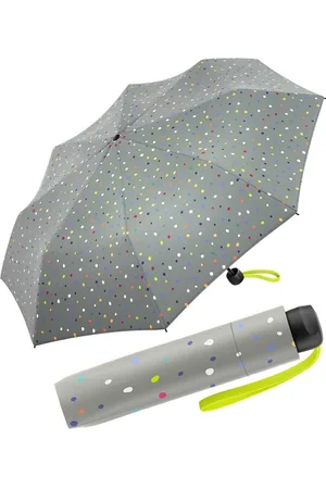 Benetton Taschenregenschirm Super Mini - Dots grey, ein bunter Konfettiregen - Verkäufer: RS-Versand