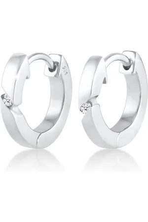 Elli DIAMONDS Paar Creolen Creolen Basic Diamant (0.03 ct) 925 Silber - Verkäufer: JULIE & GRACE GmbH