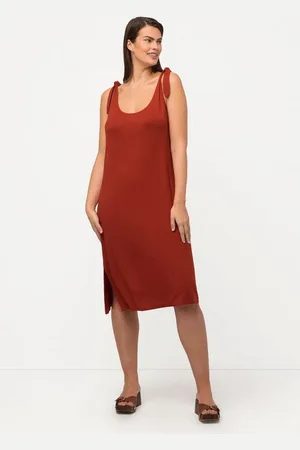 Ulla Popken Midikleid Midikleid Zierknoten Rundhals ärmellos - Verkäufer: Popken Fashion Group