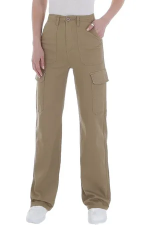 Ital-Design Cargohose Damen Freizeit Stoffhose in Beige - Verkäufer: