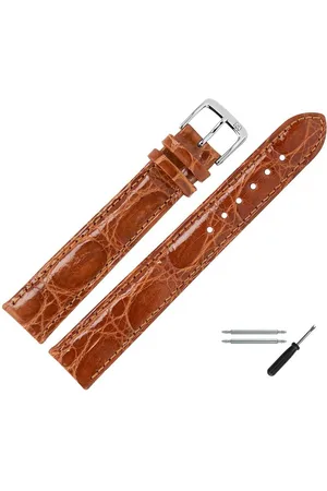 MARBURGER Uhrenarmband 18mm Leder XL Extra Lang Kroko Schuppung - Verkäufer: