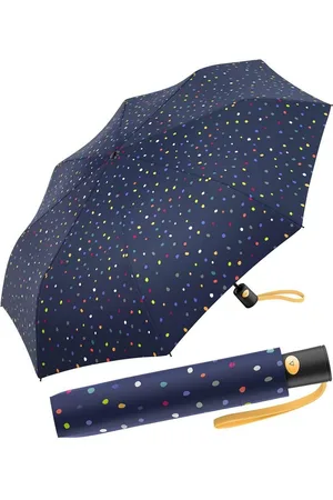 Benetton Taschenregenschirm Mini mit Auf-Automatik - Dots blue, ein bunter Konfettiregen - Verkäufer: RS-Versand