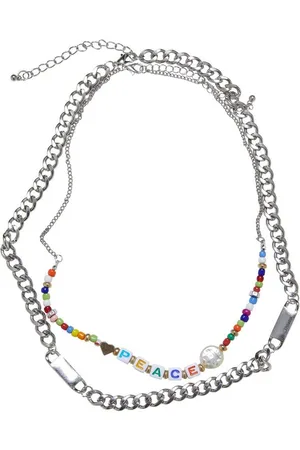 Urban classics Edelstahlkette Unisex Peace Bead Layering Necklace 2-Pack