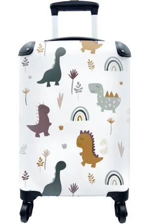 MuchoWow Handgepäckkoffer Schnittmuster - Jungen - Dino, 4 Rollen, Reisetasche mit rollen, Handgepäck für Ferien, Trolley, Reisekoffer - Verkäufer: GmbH