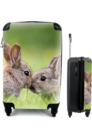 MuchoWow Handgepäckkoffer Kaninchen - Baby - Gras, 4 Rollen, Reisetasche mit rollen, Handgepäck für Ferien, Trolley, Reisekoffer - Verkäufer: GmbH
