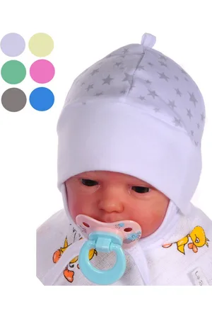 La Bortini Erstlingsmütze Mütze für Neugeborene Babymütze Baby Haube mit Sternchen aus reiner Baumwolle, 32 34 36 38 40 42 44 46 - Verkäufer: A&O Baby-und Kindermoden