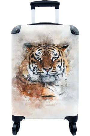MuchoWow Handgepäckkoffer Tiger - Kopf - Nebel, 4 Rollen, Reisetasche mit rollen, Handgepäck für Ferien, Trolley, Reisekoffer - Verkäufer: GmbH