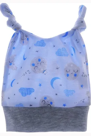 La Bortini Erstlingsmütze Babymütze Knotenmütze Baby Mütze mit Knoten in mit Wolkenmuster, 32 34 36 38 40 42 44 - Verkäufer: A&O Baby-und Kindermoden