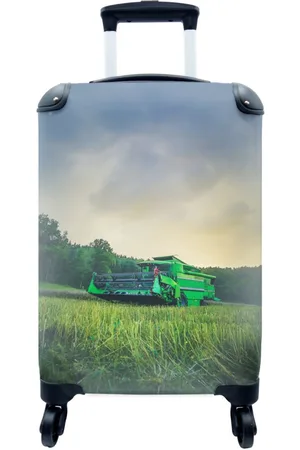 MuchoWow Handgepäckkoffer Traktor - Gras - Grün, 4 Rollen, Reisetasche mit rollen, Handgepäck für Ferien, Trolley, Reisekoffer - Verkäufer: GmbH