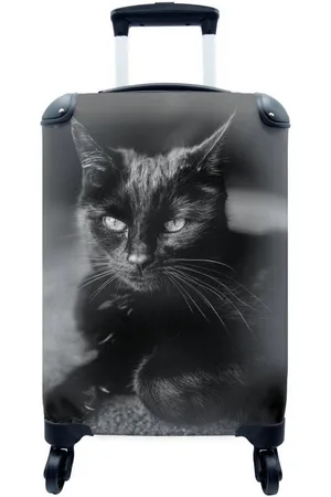 MuchoWow Handgepäckkoffer Porträt einer schwarzen Katze, 4 Rollen, Reisetasche mit rollen, Handgepäck für Ferien, Trolley, Reisekoffer - Verkäufer: GmbH
