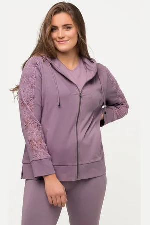 Ulla Popken Sweatjacke Hoodiejacke Spitze Kapuze Biobaumwolle - Verkäufer: Popken Fashion Group