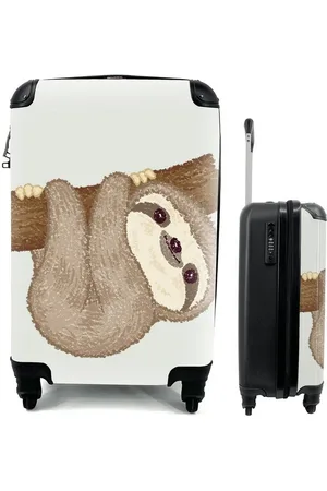 MuchoWow Handgepäckkoffer Illustration eines hängenden Faultiers für Kinder, 4 Rollen, Reisetasche mit rollen, Handgepäck für Ferien, Trolley, Reisekoffer - Verkäufer: GmbH