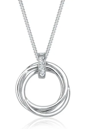 Elli DIAMONDS Kette mit Anhänger Kreis Trio Diamant (0.025 ct) 925 Silber, Kreis - Verkäufer: JULIE & GRACE GmbH