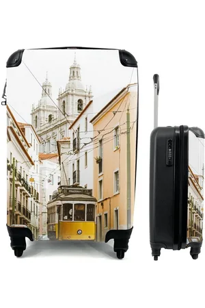 MuchoWow Handgepäckkoffer Die berühmte gelbe Straßenbahn fährt durch Lissabon, 4 Rollen, Reisetasche mit rollen, Handgepäck für Ferien, Trolley, Reisekoffer - Verkäufer: GmbH