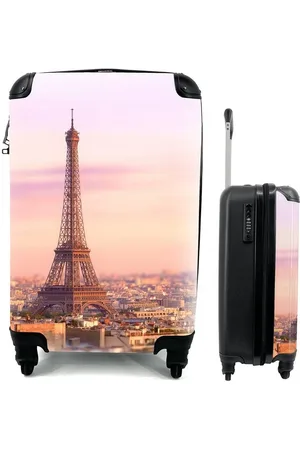 MuchoWow Handgepäckkoffer Blick über Paris mit dem Eiffelturm als Höhepunkt, 4 Rollen, Reisetasche mit rollen, Handgepäck für Ferien, Trolley, Reisekoffer - Verkäufer: GmbH