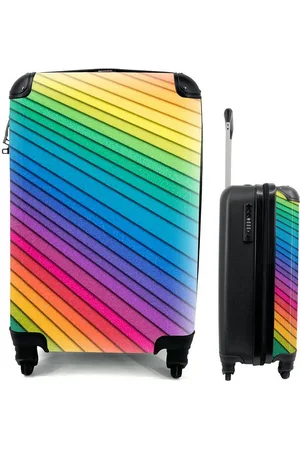 MuchoWow Handgepäckkoffer Regenbogenfarbenes Papier, 4 Rollen, Reisetasche mit rollen, Handgepäck für Ferien, Trolley, Reisekoffer - Verkäufer: GmbH