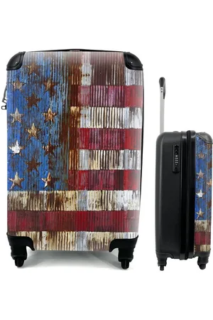 MuchoWow Handgepäckkoffer Verrostete Flagge der Vereinigten Staaten, 4 Rollen, Reisetasche mit rollen, Handgepäck für Ferien, Trolley, Reisekoffer - Verkäufer: GmbH