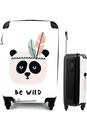 MuchoWow Handgepäckkoffer Zitate - Panda - Wild sein - Pfeil - Kinder, 4 Rollen, Reisetasche mit rollen, Handgepäck für Ferien, Trolley, Reisekoffer - Verkäufer: GmbH