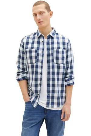 TOM TAILOR Langarmhemd INDIGO CHECK (1-tlg) - Verkäufer: Jeans-direct